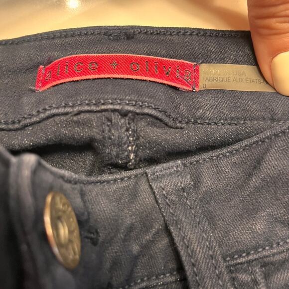 Alice + Olivia Dark Blue High Waist Flare Jeans Sz 0 - Picture 2 of 10